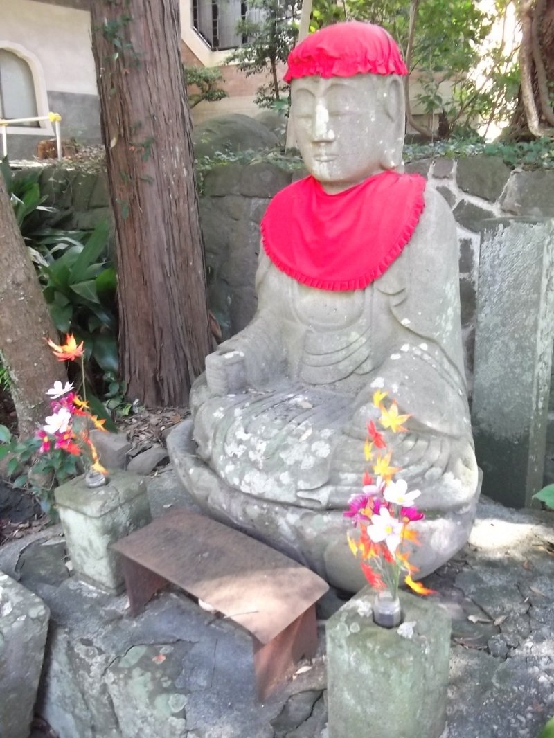 One of the many Buddhist statues