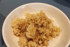 Minced ginger and garlic with soy sauce