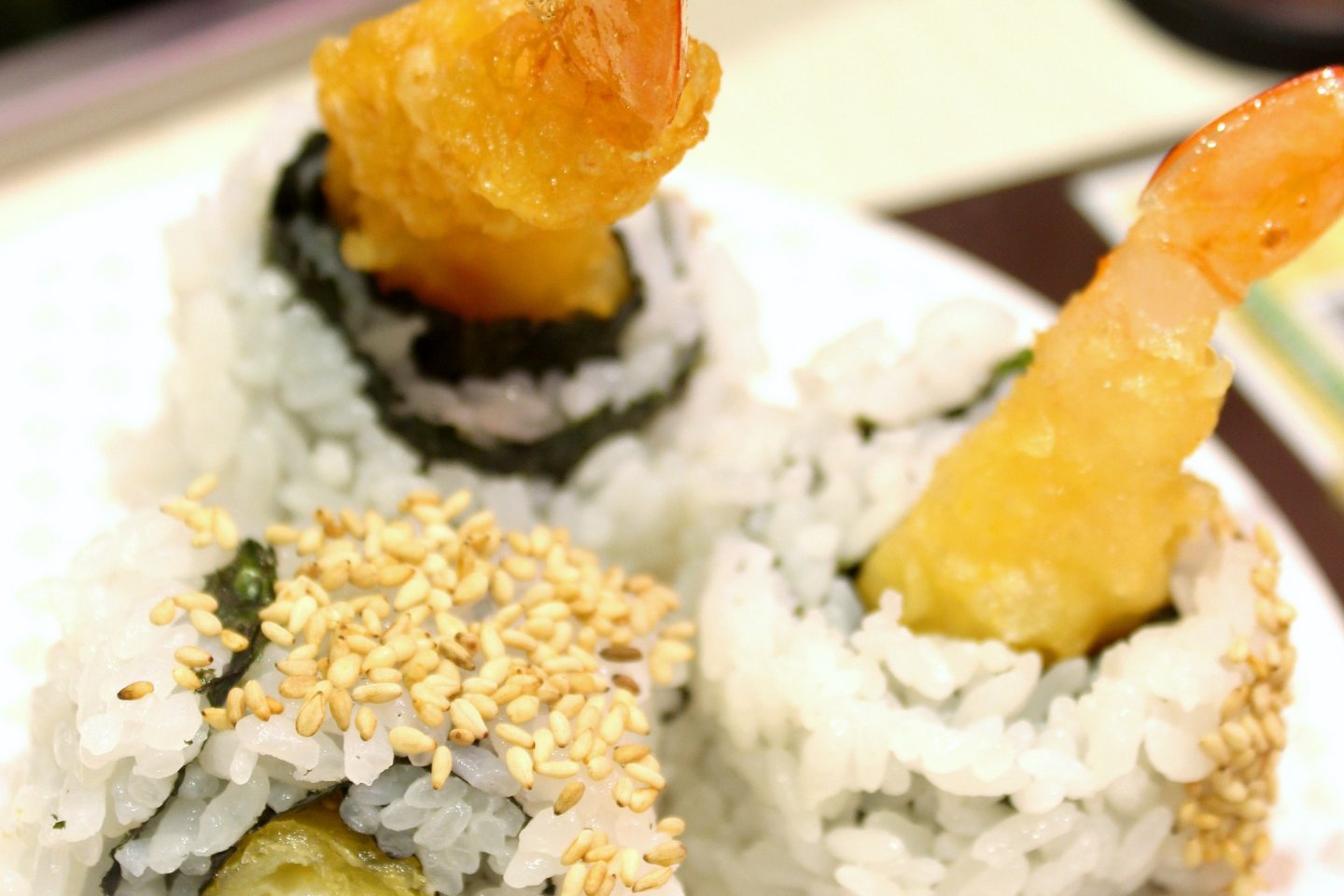 Sushi with shrimp tempura