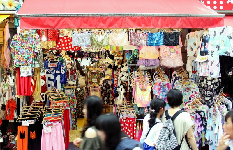 Colorful shops are the main tourist atraction in Harajuku