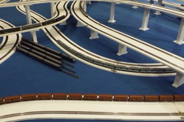 Many different model trains running