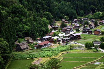 Overlooking Shirakawa-go village from the observation deck