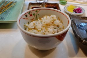 Rice with baby sardines