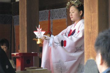Miko during a wedding ceremony