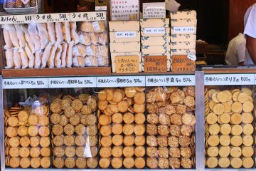 Hand-made Japanese crackers