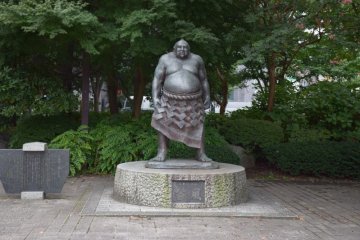 Sumo Tanikaze, one of the many statues found around Sendai
