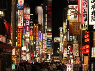 The amount of billboards on one of the most popular avenues of Shinjuku is an impressive