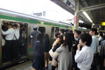 Rush hour at Yokohama Station
