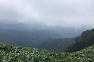 Part of the Ishizuchi mountain range, as seen from Kamegamori