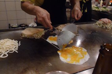 Goemon Restaurant starting our Okonomiyaki