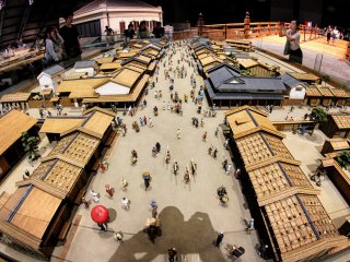 One of the many dioramas showing a town