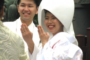 Happy wedding in Asakusa, Tokyo
