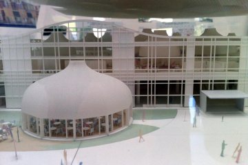 There are some groovy architectural models on display