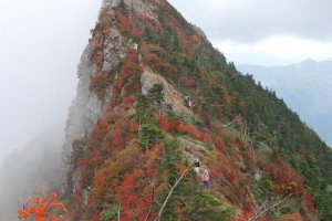 Tengudake, the peak of Mt. Ishizuchi in autumn