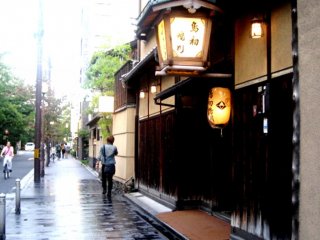 Could this be an Okiya a traditional geisha house in Kiyamachi Kyoto just moments away from Pontocho on the south side of Shijo street