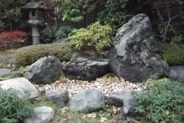 The temple's small but attractively laid out garden
