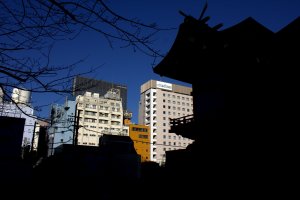 Shinjuku has a mix of modern and traditional architecture in one spot