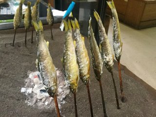 Freshly caught fish, salted and grilled