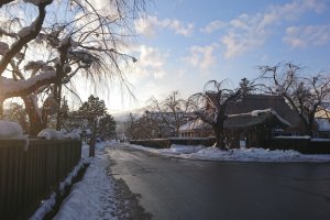 The snowy streets of Kakunodate