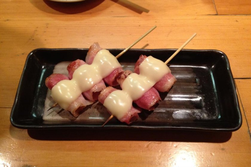 Speciality: pork with Japanese sour plum, bacon and cheese