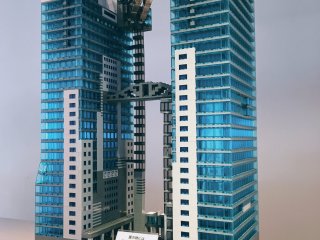 A small scale Lego replica of the Sky Building