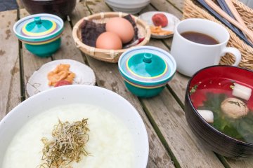 A simple and healthy Japanese countryside breakfast