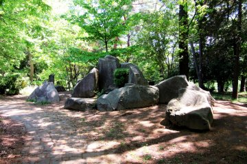 Big stones are traditional for any Japanese garden or park