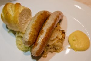 Sausage and sauerkraut plate