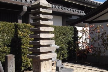 A stone pagoda in the grounds