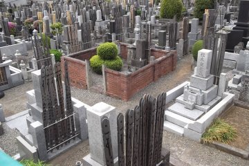 Looking back down over the graveyard