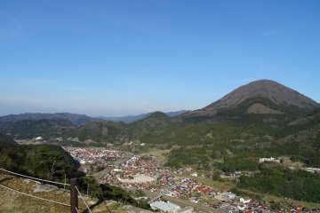 The castle town and Mt. Aono