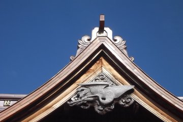 The carving under the roof
