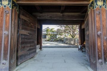 After paying 600 yen, visitors enter the castle grounds through this ancient gate.