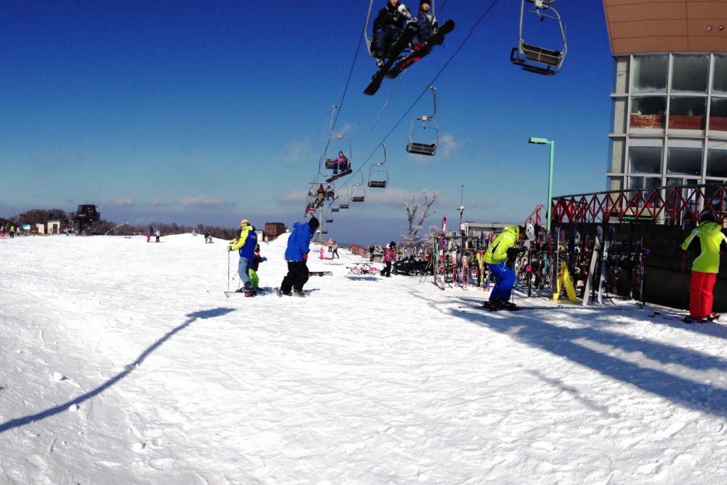 The ski lifts are uncrowded at Gokase