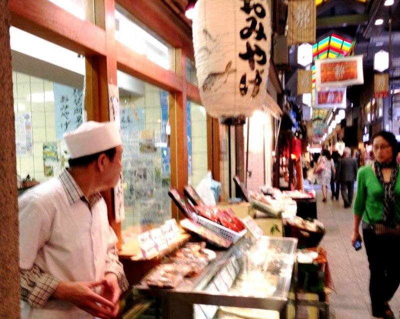 Nishiki Food Markets in Central Kyoto have everything from fish to tofu