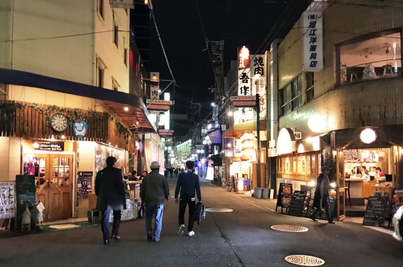 The pedestrian friendly side streets of Nipponbashi