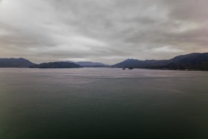 The view from the Shimanami Kaido on a gloomy day