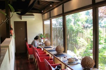 The veranda counter overlooking the garden at Redo Herb & Asian Café