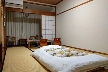 I think this is room is 6 or 8 tatami—I had a cheaper option where you don't choose you room, the hotel assigns it to you