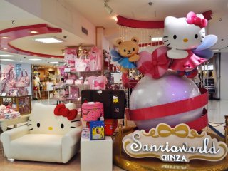 Sanrioworld has an impressive Hello Kitty display in front of the shop
