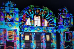 Projection Lighting in the historical Dojimahama art deco district