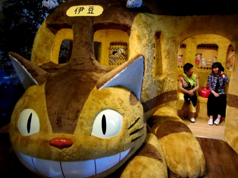 Possibly the best part of the museum is the cat bus from Totoro, which adults are allowed inside! (unlike the Ghibli Museum)