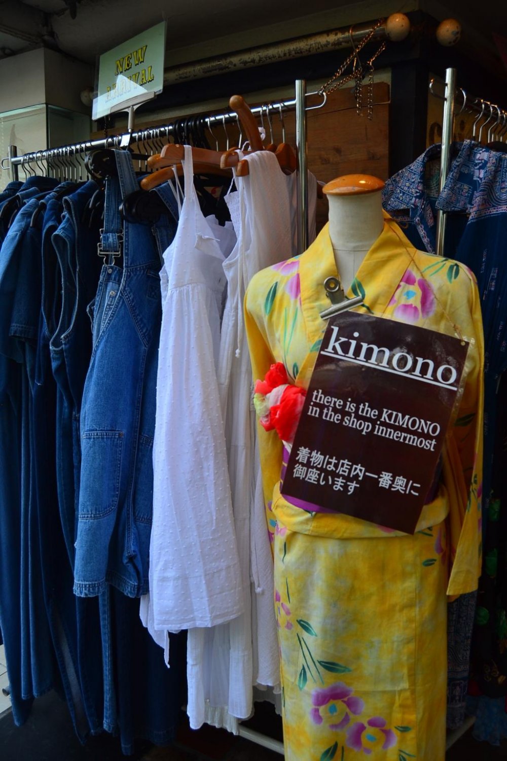 This kimono display beckons visitors to buy!