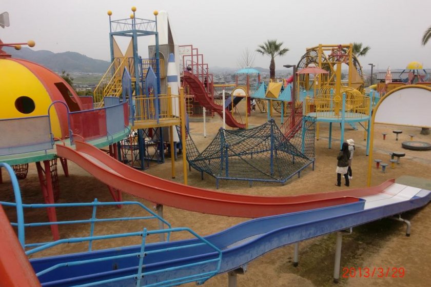 Slides at Mimigane Fort Playground in Tanbara Park