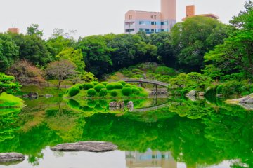 One of six ponds at Ritsurin Garden 