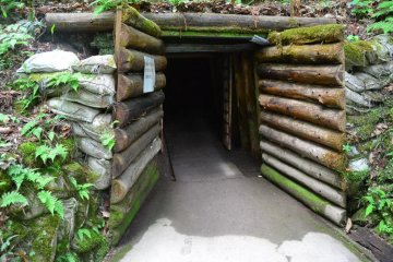 Gate to the dark and slippery old tunnel where people dug out amber from its source in times past. Watch out!