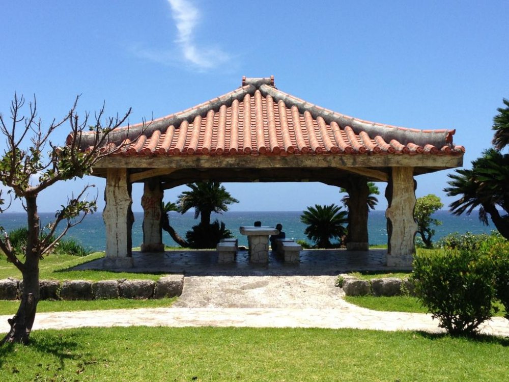 There's a pavillion at the highest point of Toguchi Beach Park; pack a lunch and enjoy the views of the East China Sea, the Hija River, and Yomitan Village