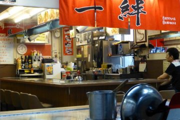A regular okonomiyaki stall