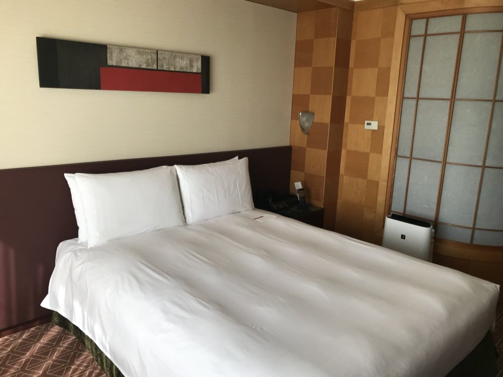 The bed is comfortable and the room is modern