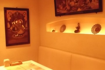 Indian art in the restaurant